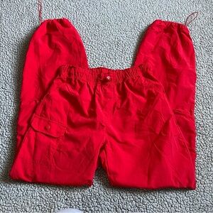 LOVETREE 90s Style Parachute Cargo Pants Red Women’s Small